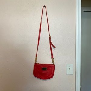 Red Small Cross Body Leather Purse